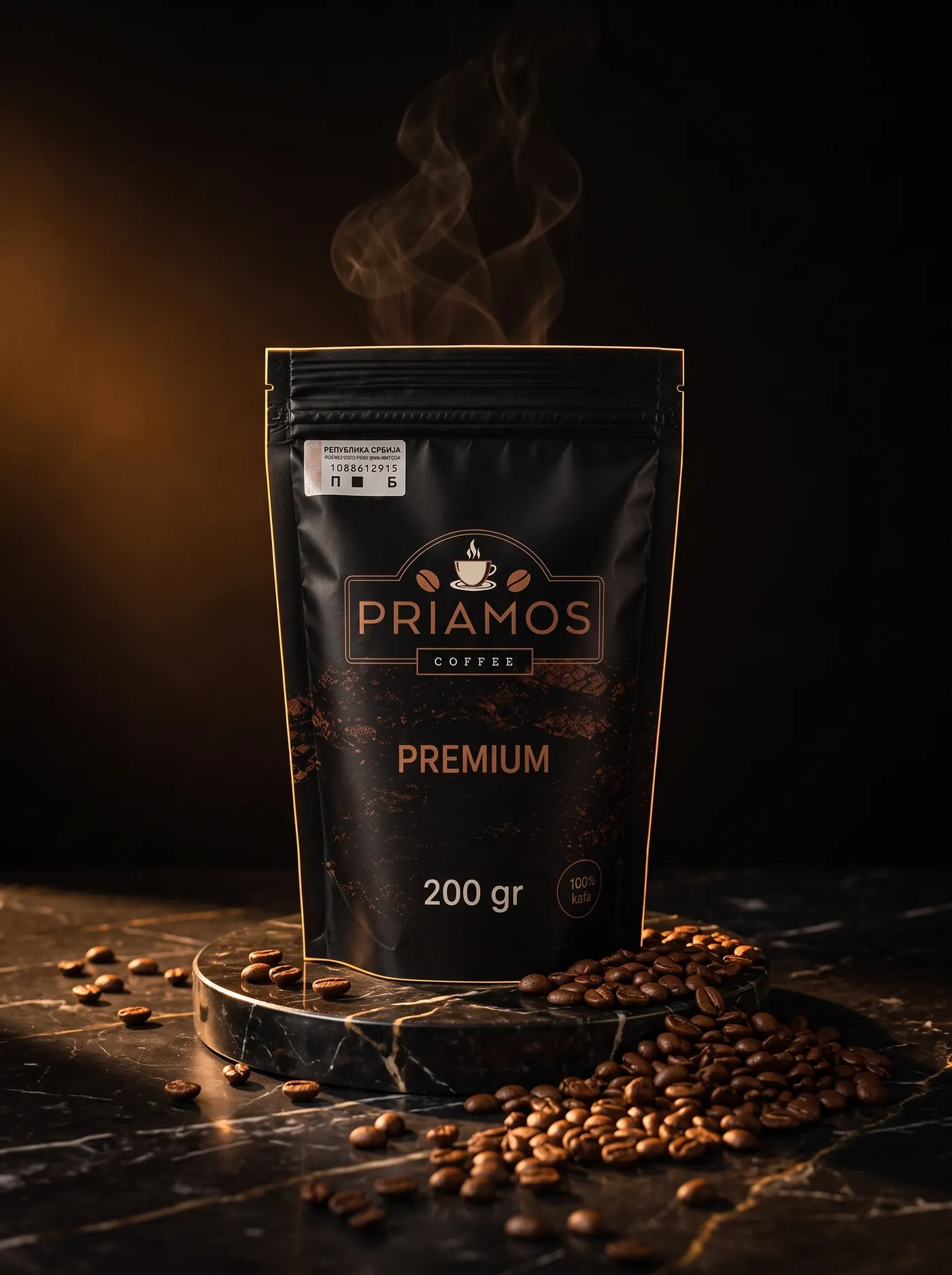 Priamos Premium kafa na mermernom postolju
